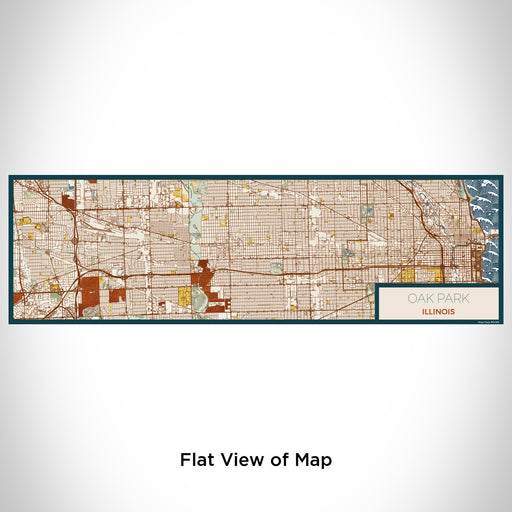 Flat View of Map Custom Oak Park Illinois Map Enamel Mug in Woodblock