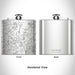 Rendered View of Oak Ridge North Carolina Map Engraving on 6oz Stainless Steel Flask