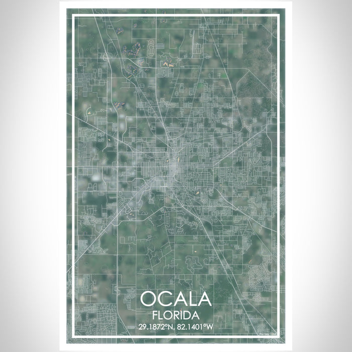 Ocala Florida Map Print In Afternoon JACE Maps Ocala florida map print in afternoon jace maps