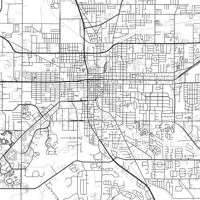 Ocala Florida Map Print in Classic Style Zoomed In Close Up Showing Details