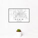 12x18 Ocala Florida Map Print Landscape Orientation in Classic Style With Small Cactus Plant in White Planter