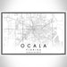 Ocala Florida Map Print Landscape Orientation in Classic Style With Shaded Background