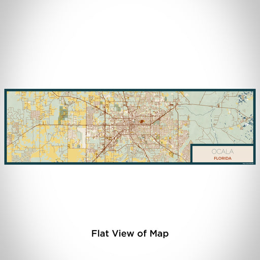 Flat View of Map Custom Ocala Florida Map Enamel Mug in Woodblock