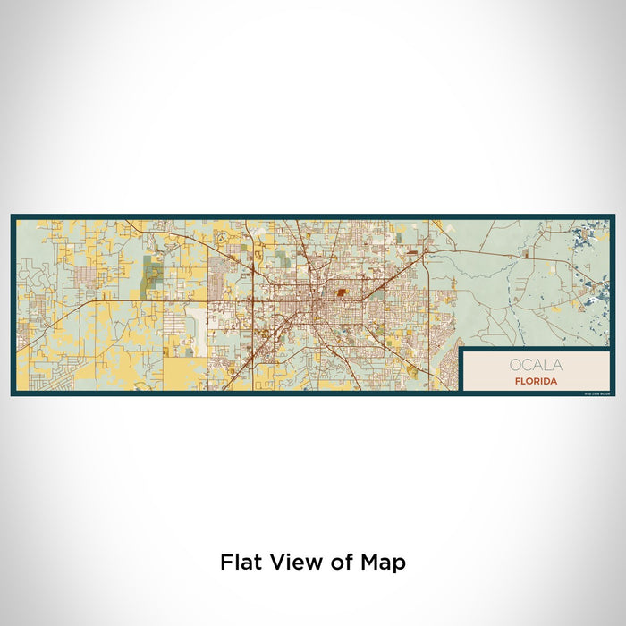 Flat View of Map Custom Ocala Florida Map Enamel Mug in Woodblock