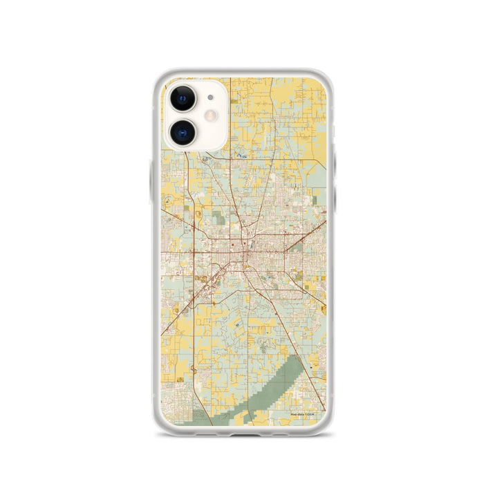 Custom Ocala Florida Map Phone Case in Woodblock
