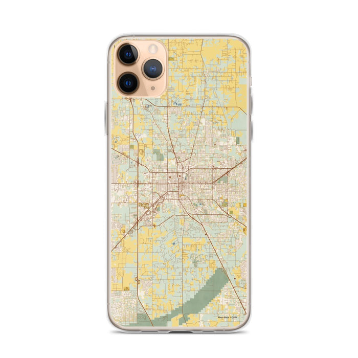Custom Ocala Florida Map Phone Case in Woodblock