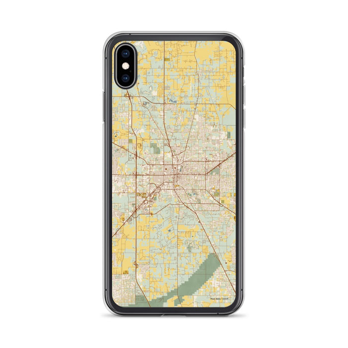 Custom Ocala Florida Map Phone Case in Woodblock