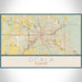 Ocala Florida Map Print Landscape Orientation in Woodblock Style With Shaded Background