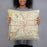 Person holding 18x18 Custom Ocala Florida Map Throw Pillow in Woodblock