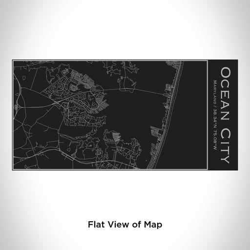Rendered View of Ocean City Maryland Map Engraving on 17oz Stainless Steel Insulated Cola Bottle in Black