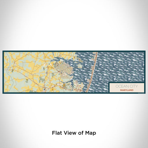 Flat View of Map Custom Ocean City Maryland Map Enamel Mug in Woodblock
