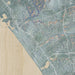 Oceanside California Map Print in Afternoon Style Zoomed In Close Up Showing Details