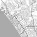 Oceanside California Map Print in Classic Style Zoomed In Close Up Showing Details