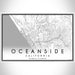 Oceanside California Map Print Landscape Orientation in Classic Style With Shaded Background