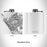Rendered View of Oceanside California Map Engraving on 6oz Stainless Steel Flask in White