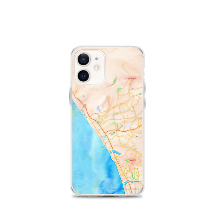Custom Oceanside California Map iPhone 12 mini Phone Case in Watercolor