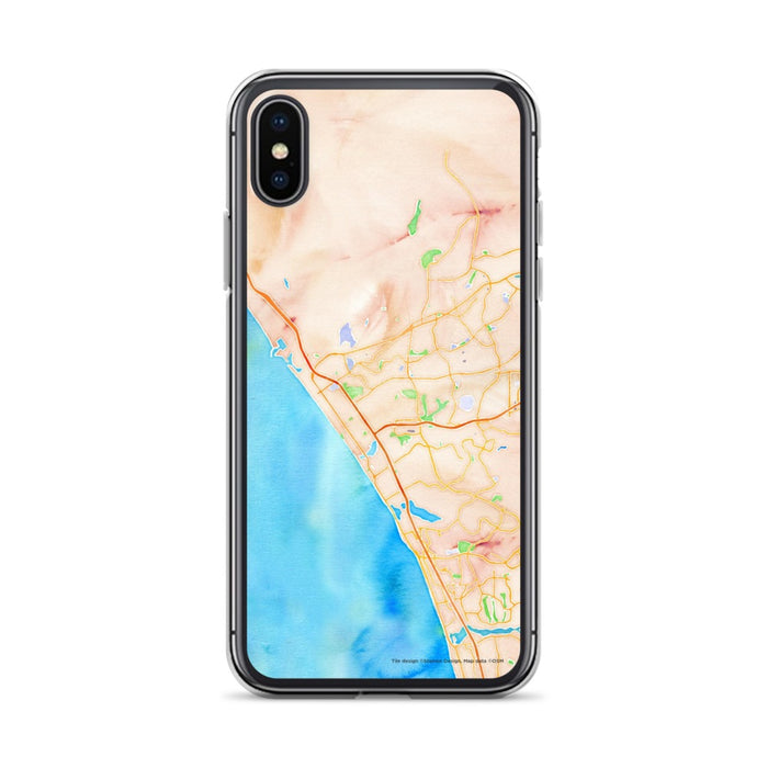 Custom Oceanside California Map Phone Case in Watercolor