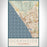 Oceanside California Map Print Portrait Orientation in Woodblock Style With Shaded Background