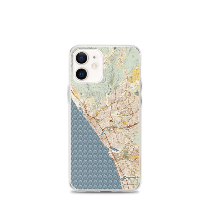 Custom Oceanside California Map iPhone 12 mini Phone Case in Woodblock