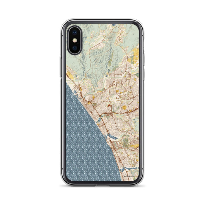 Custom Oceanside California Map Phone Case in Woodblock