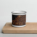 Front View Custom Ocoee Florida Map Enamel Mug in Ember on Cutting Board