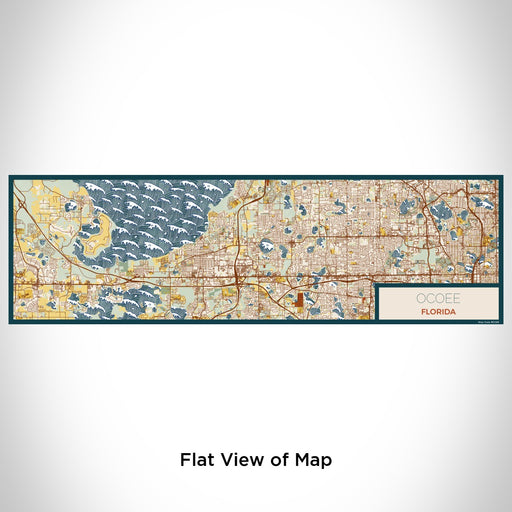 Flat View of Map Custom Ocoee Florida Map Enamel Mug in Woodblock