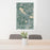 24x36 Oconomowoc Wisconsin Map Print Portrait Orientation in Afternoon Style Behind 2 Chairs Table and Potted Plant