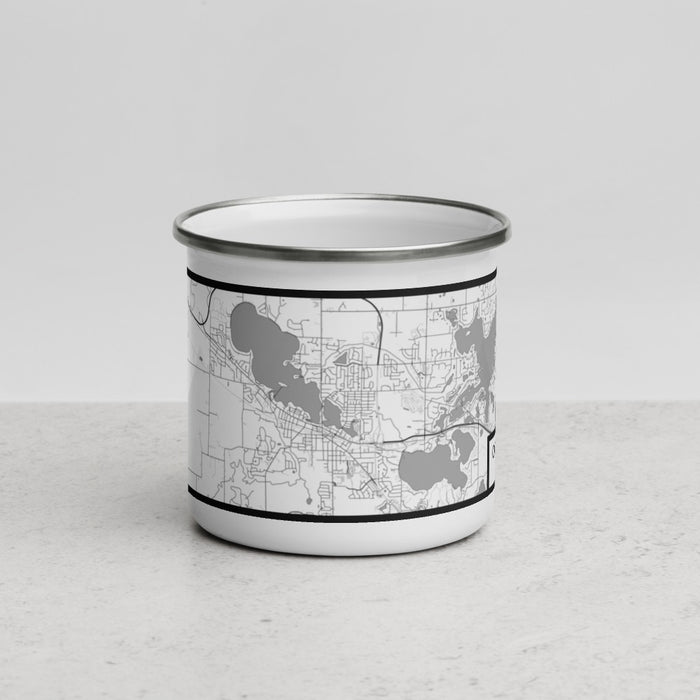 Front View Custom Oconomowoc Wisconsin Map Enamel Mug in Classic