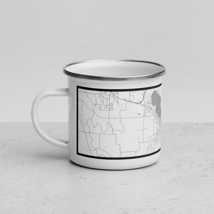 Left View Custom Oconomowoc Wisconsin Map Enamel Mug in Classic