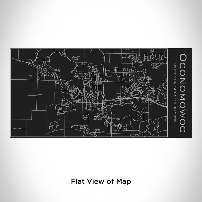 Rendered View of Oconomowoc Wisconsin Map Engraving on 17oz Stainless Steel Insulated Cola Bottle in Black