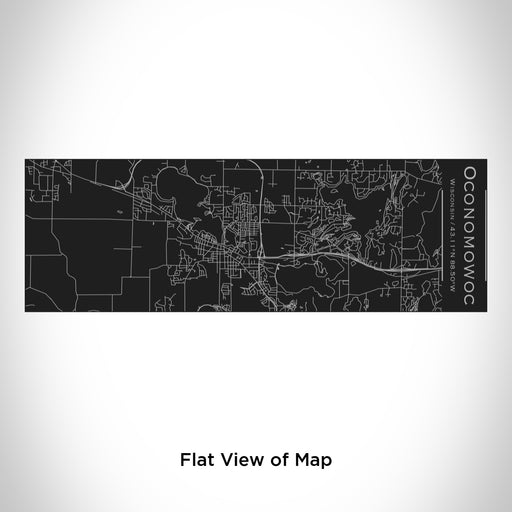 Rendered View of Oconomowoc Wisconsin Map Engraving on 10oz Stainless Steel Insulated Cup with Sliding Lid in Black