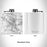 Rendered View of Oconomowoc Wisconsin Map Engraving on 6oz Stainless Steel Flask in White