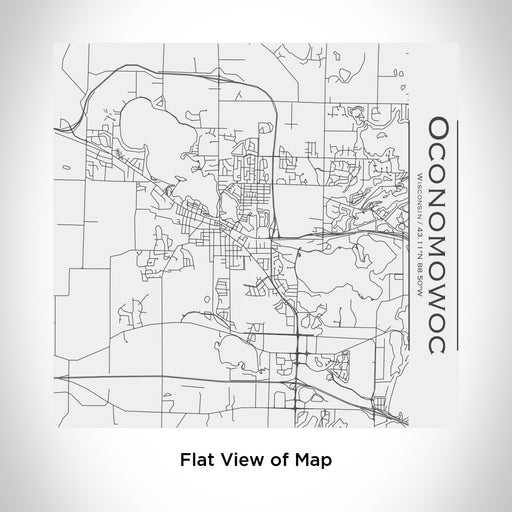 Rendered View of Oconomowoc Wisconsin Map Engraving on 17oz Stainless Steel Insulated Tumbler in White