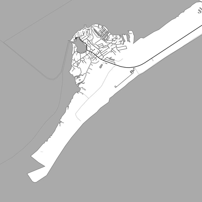 Ocracoke North Carolina Map Print in Classic Style Zoomed In Close Up Showing Details