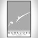 Ocracoke North Carolina Map Print Portrait Orientation in Classic Style With Shaded Background