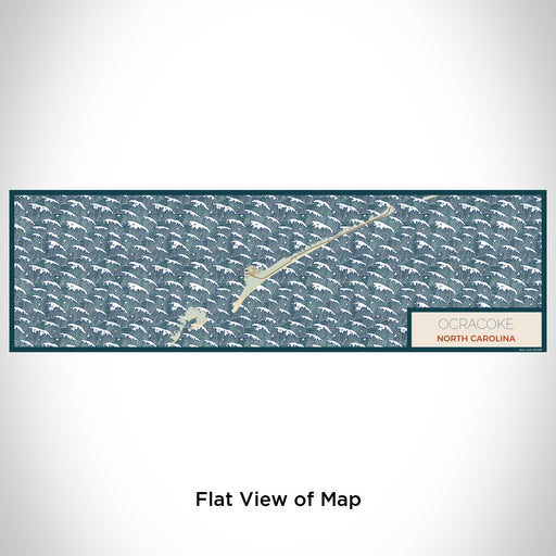 Flat View of Map Custom Ocracoke North Carolina Map Enamel Mug in Woodblock