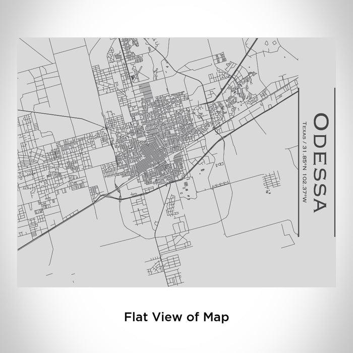 Rendered View of Odessa Texas Map Engraving on 20oz Stainless Steel Insulated Bottle with Bamboo Top