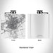 Rendered View of Odessa Texas Map Engraving on 6oz Stainless Steel Flask in White