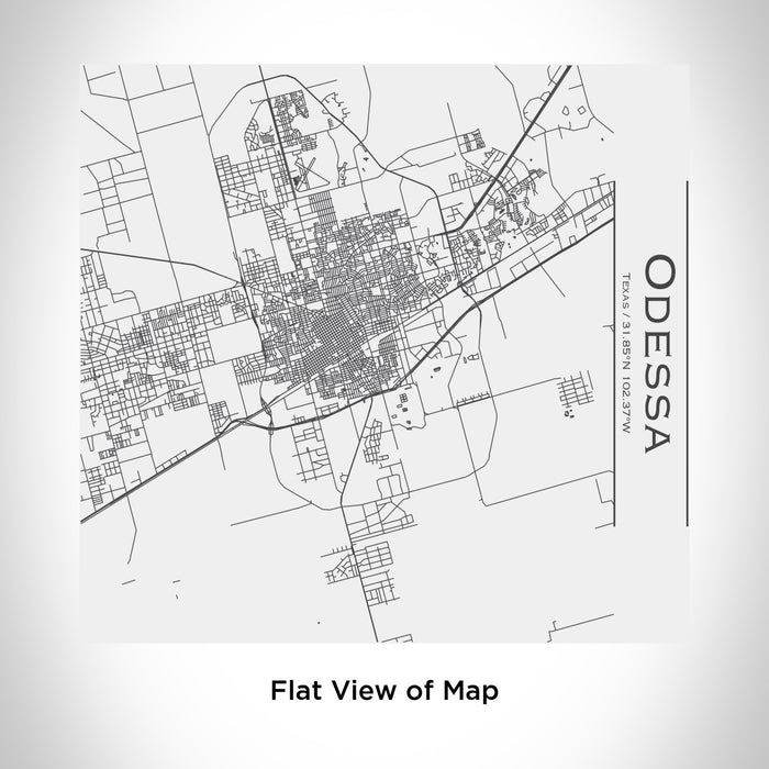 Rendered View of Odessa Texas Map Engraving on 17oz Stainless Steel Insulated Tumbler in White