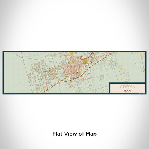 Flat View of Map Custom Odessa Texas Map Enamel Mug in Woodblock