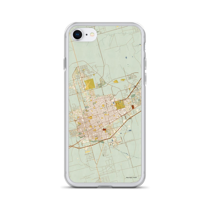 Custom Odessa Texas Map iPhone SE Phone Case in Woodblock