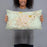 Person holding 20x12 Custom Odessa Texas Map Throw Pillow in Woodblock