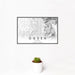 12x18 Ogden Utah Map Print Landscape Orientation in Classic Style With Small Cactus Plant in White Planter