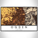 Ogden Utah Map Print Landscape Orientation in Ember Style With Shaded Background