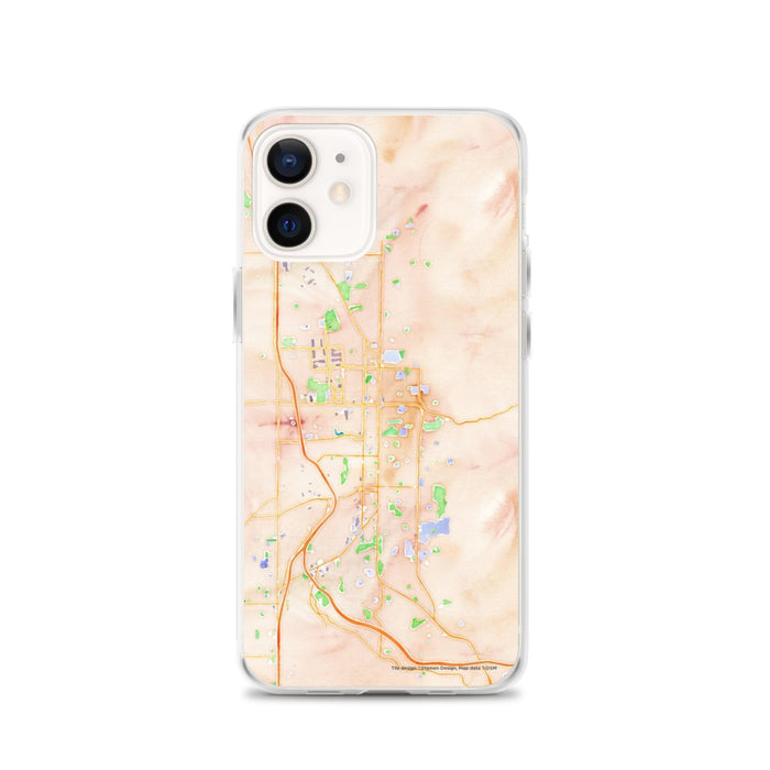 Custom Ogden Utah Map iPhone 12 Phone Case in Watercolor