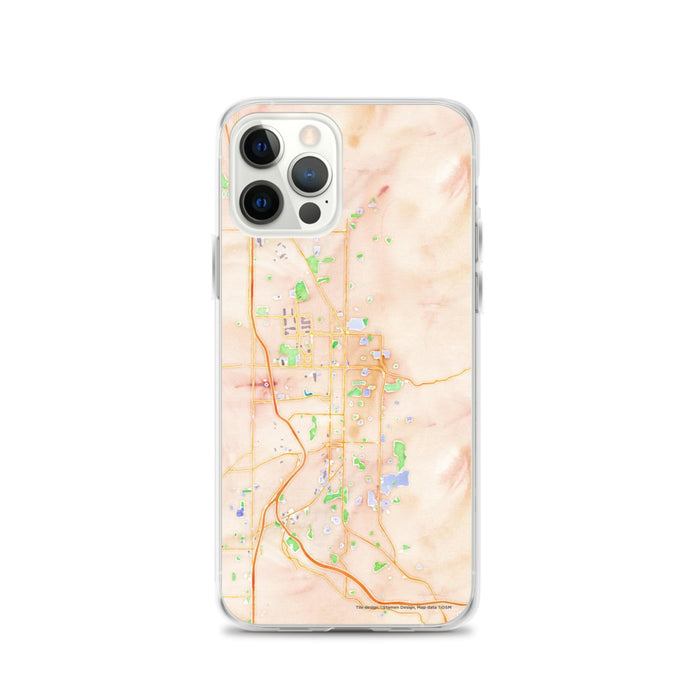Custom Ogden Utah Map iPhone 12 Pro Phone Case in Watercolor