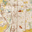 Ogden Utah Map Print in Woodblock Style Zoomed In Close Up Showing Details