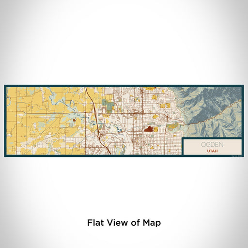 Flat View of Map Custom Ogden Utah Map Enamel Mug in Woodblock