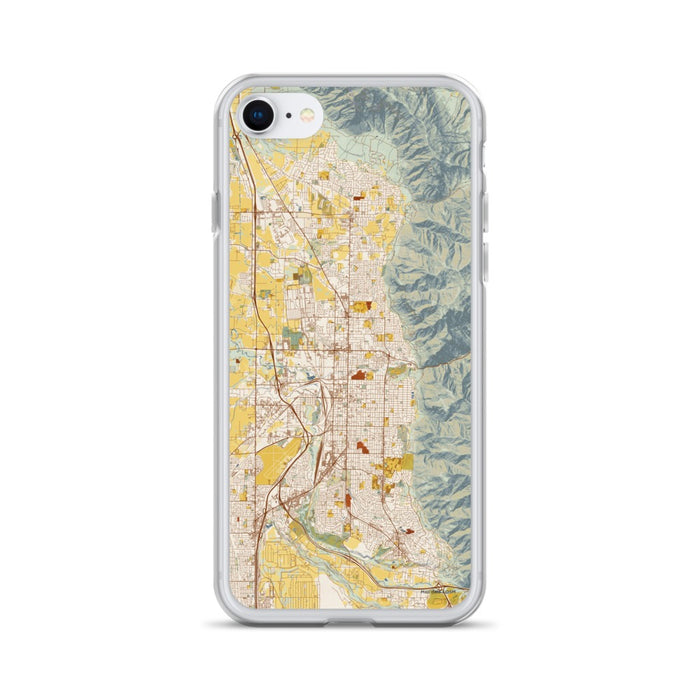 Custom Ogden Utah Map iPhone SE Phone Case in Woodblock