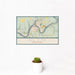 12x18 Oil City Pennsylvania Map Print Landscape Orientation in Woodblock Style With Small Cactus Plant in White Planter